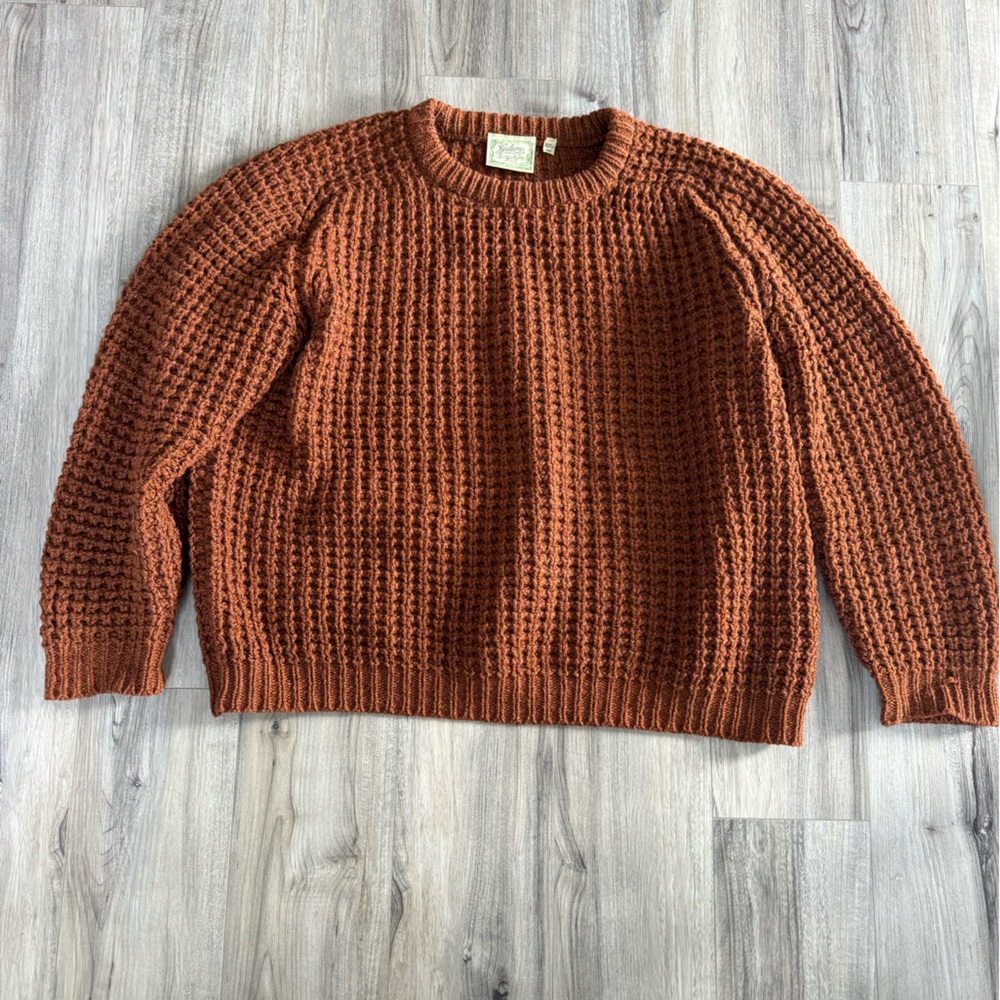 Vintage Irish 100% Wool Sweater-burnt orange